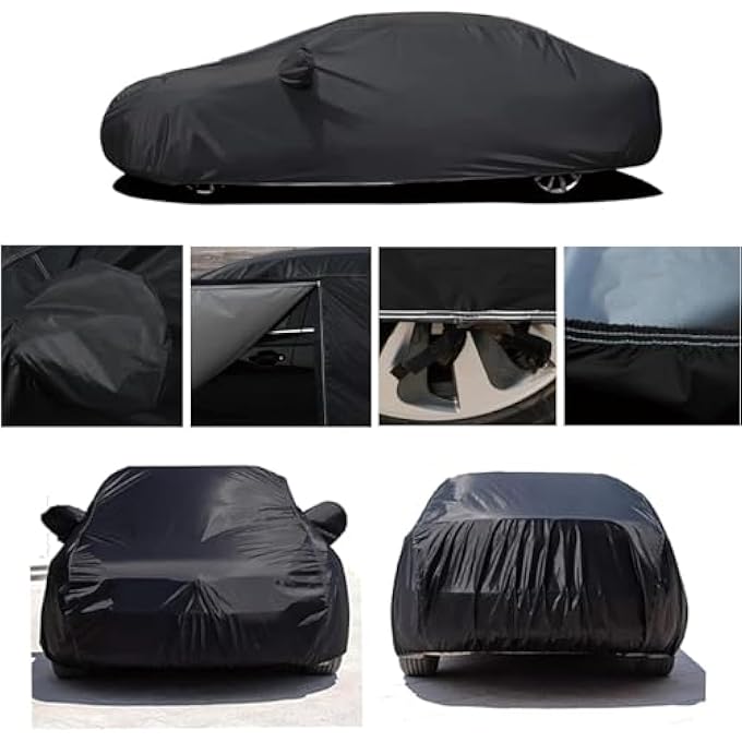 INDIVIDUAL CAR COVER FOR FIAT 500 SPORT 2016-2020, FULL COVER MADE OF OXFORD FABRIC, COTTON LINING, SILVER - Image 5